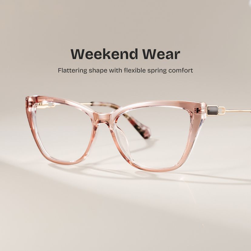 Celeste Beige Cat-eye Glasses