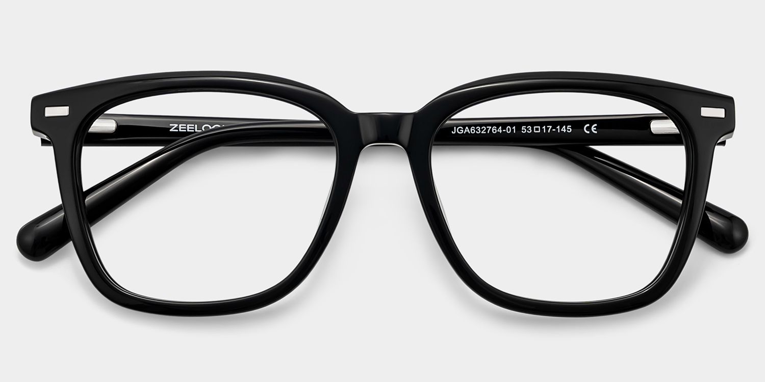 Lana Black Square Acetate Frame Glasses for Women | ZEELOOL1