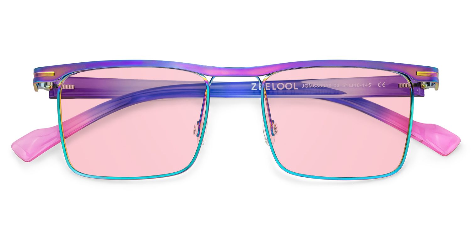 Violet Browline Iridescent Prescription Sunglasses | ZEELOOL