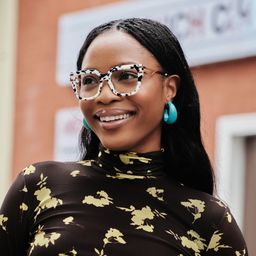 Lidia Square Cow Print Glasses5