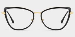 Sloane Cat-Eye Black Glasses0