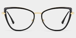 Sloane Cat-Eye Black Glasses0