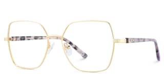 Billie Geometric Gold Glasses2