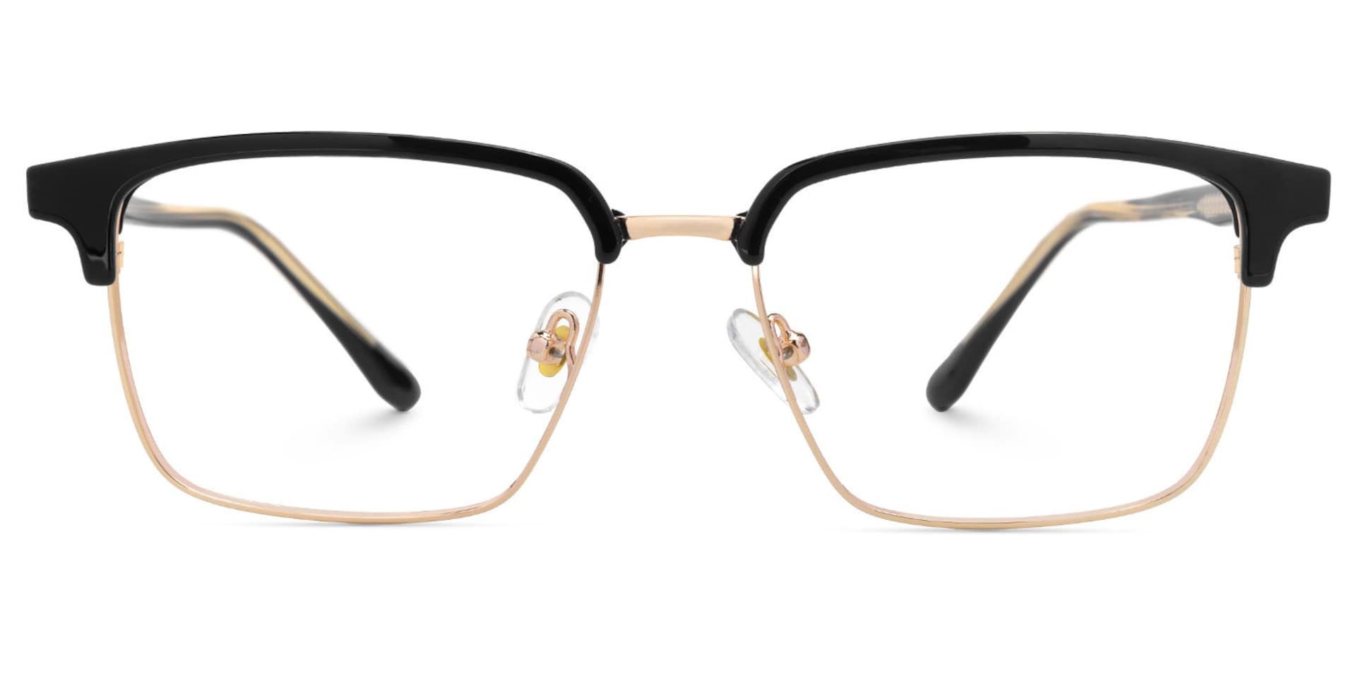 Adjustable Nose Pads Booker Eyeglasses, Booker Black-Gold Glasses -Zeelool2