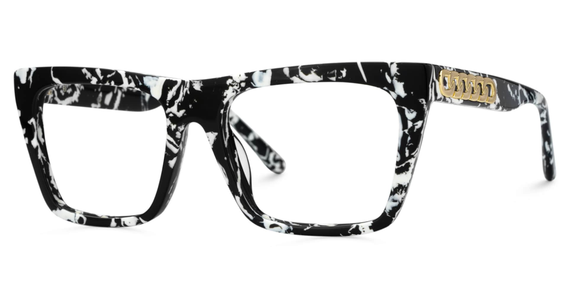 Full Rim Rectangle Frame With Metal Rings On Temples3