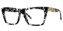Rascoe Rectangle Black White Glasses3