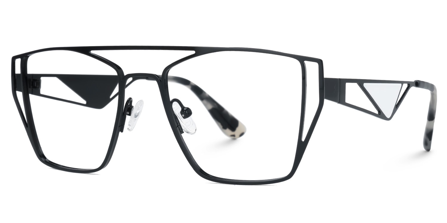 Abegayle Designer Eyeglasses in Geometric Black Frame1