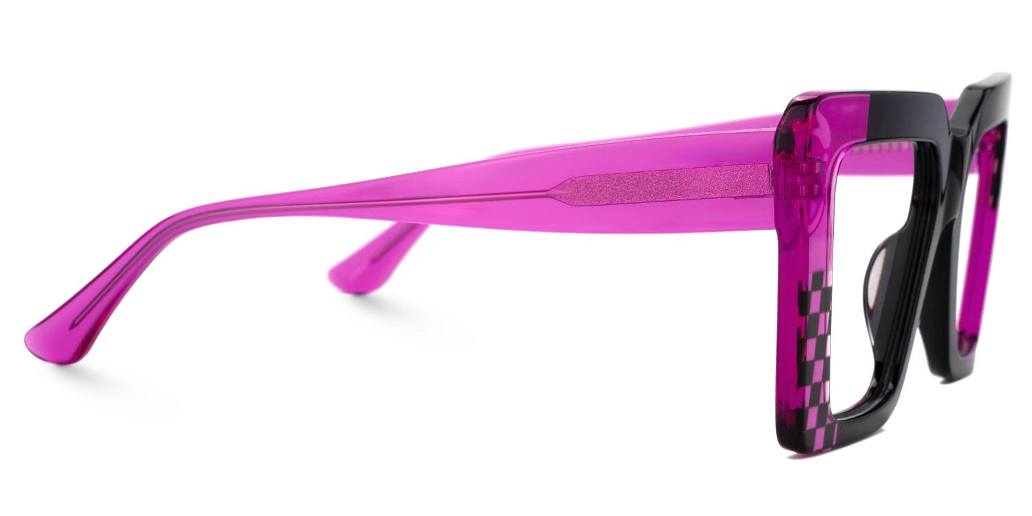 Shamika Large Purple and Black Glasses with Rectangle Frames | Zeelool2