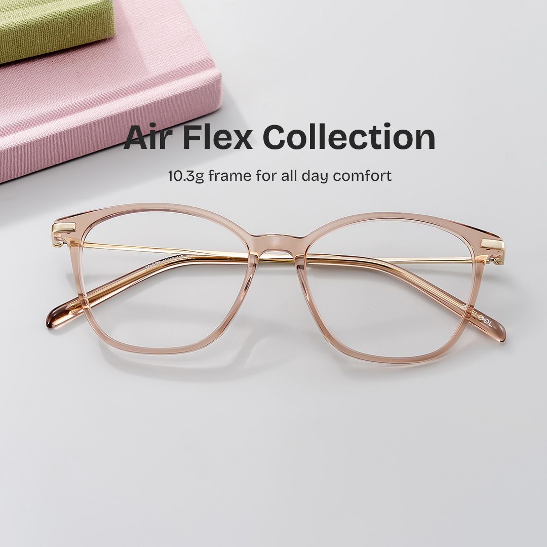 Jessica Beige Cat Eye Glasses for Women | ZEELOOL0