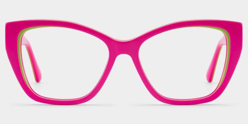 Blaise Cat-Eye Pink Green Glasses