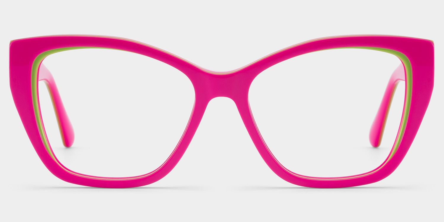 Blaise Pink Green Frame Glasses with Cat eye Frame Online | ZEELOOL4