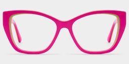 Blaise Cat-Eye Pink Green Glasses4