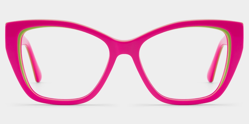 Blaise Pink Green Frame Glasses with Cat eye Frame Online | ZEELOOL1