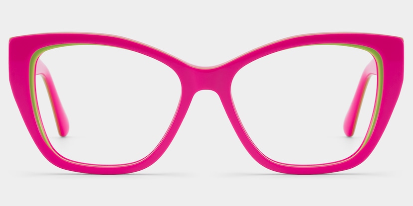 Blaise Cat-Eye Pink Green Glasses