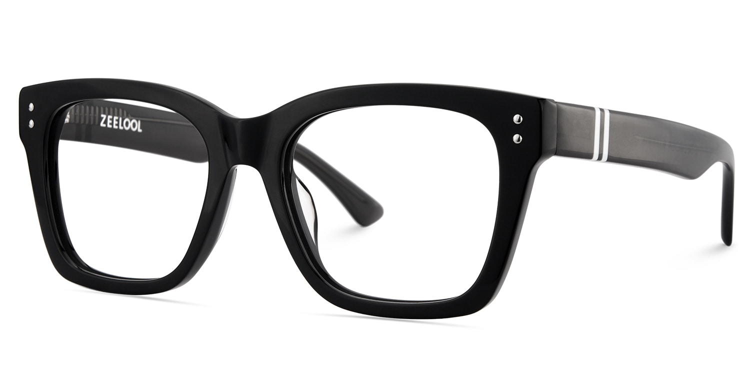 Gaydeh Rectangle Black Glasses3