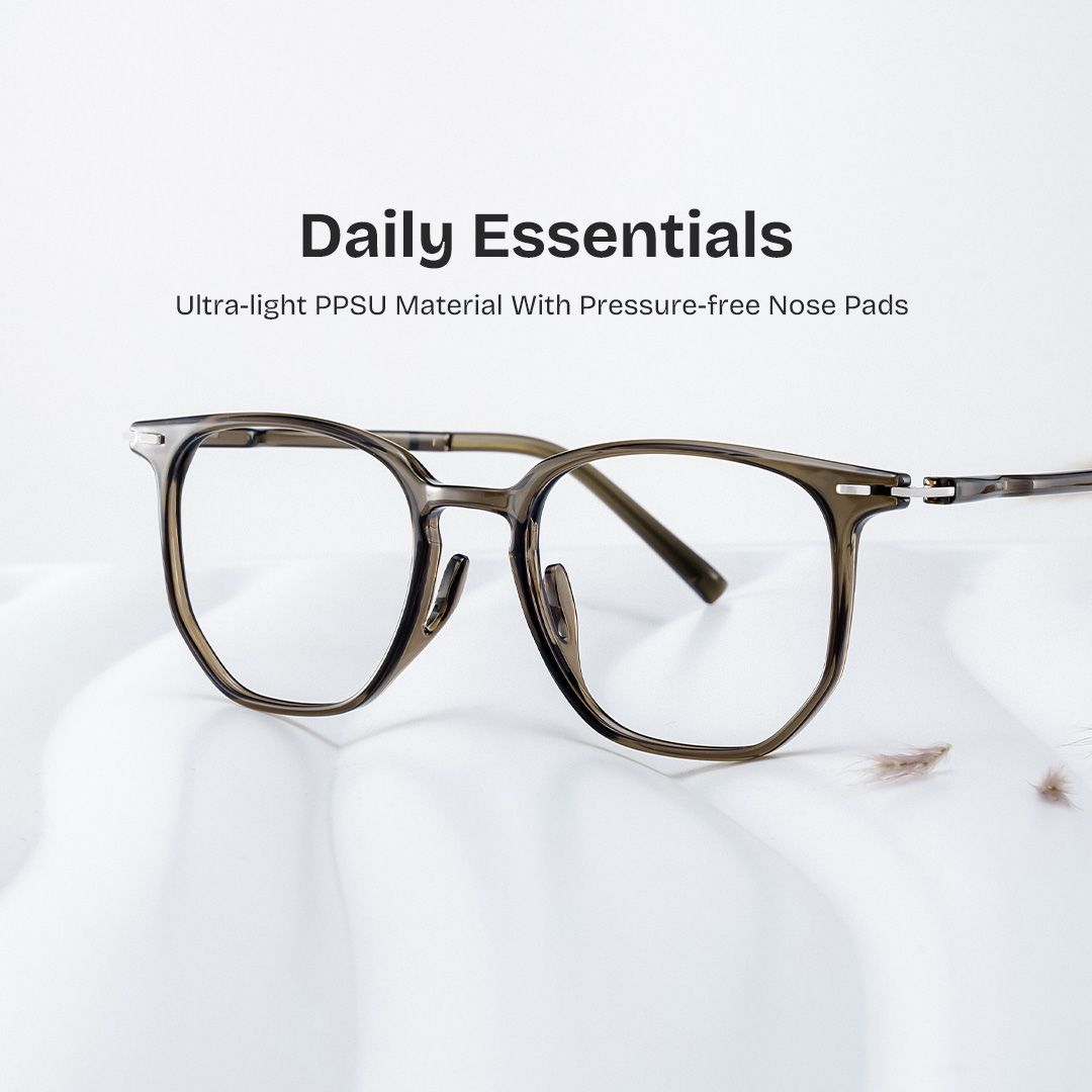 Geometric Brown Eyeglasses- Isla TR90 Frame Glasses0