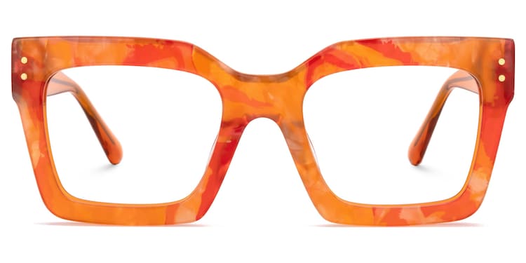 Agaton Square Orange Glasses