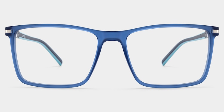 Aaron Rectangle Blue Glasses