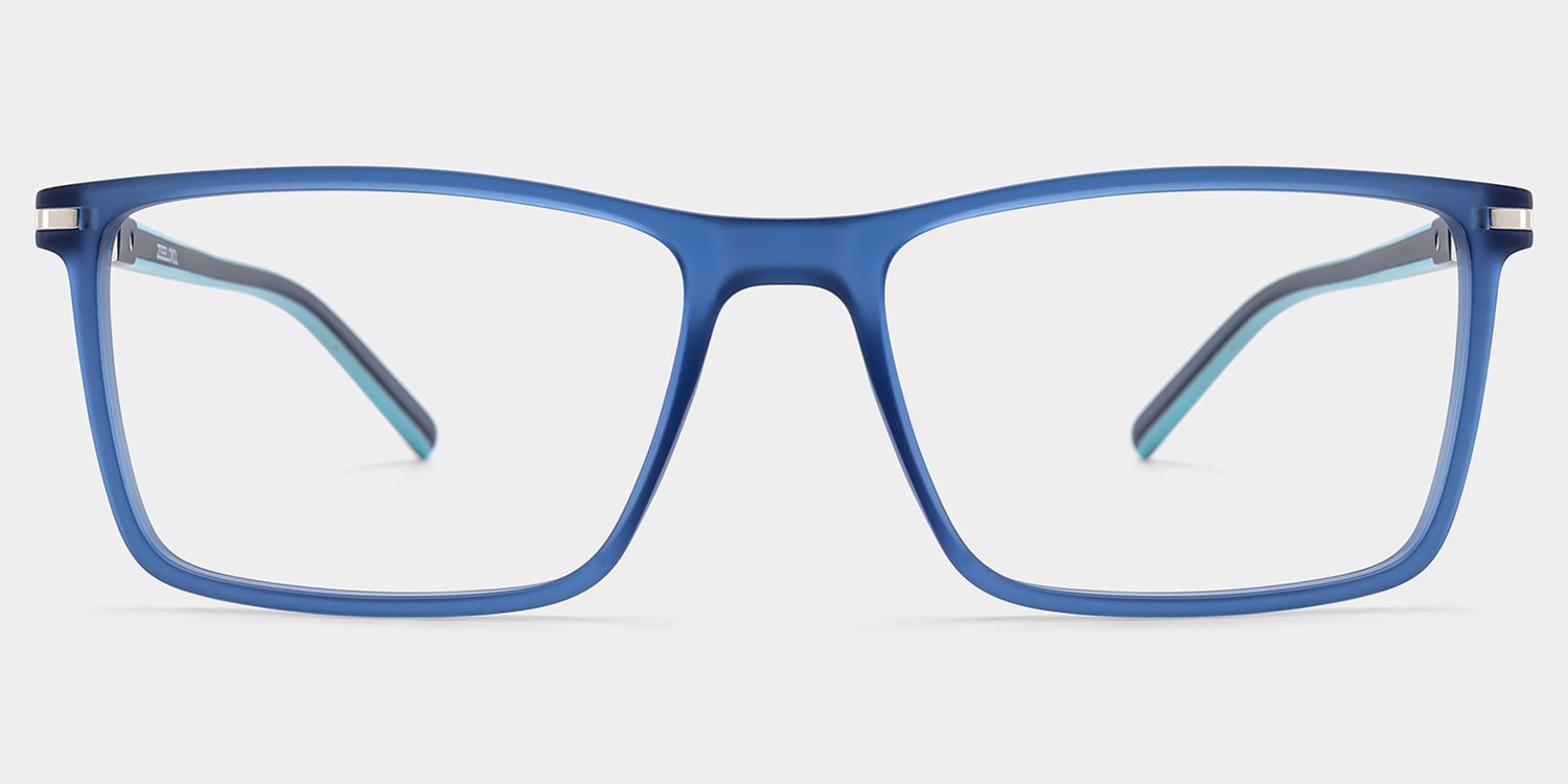 Aaron Rectangle Blue Glasses