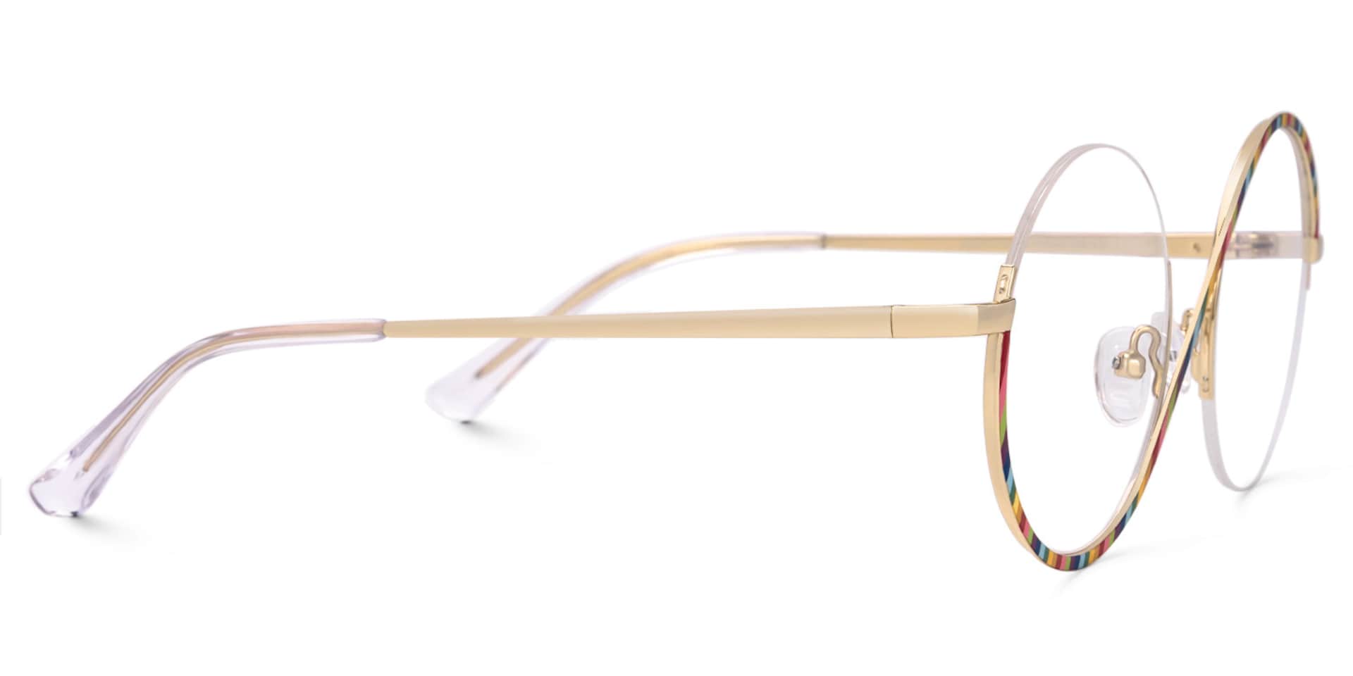 Flozif Round Rainbow Glasses in Semi-Rim  | Zeelool2