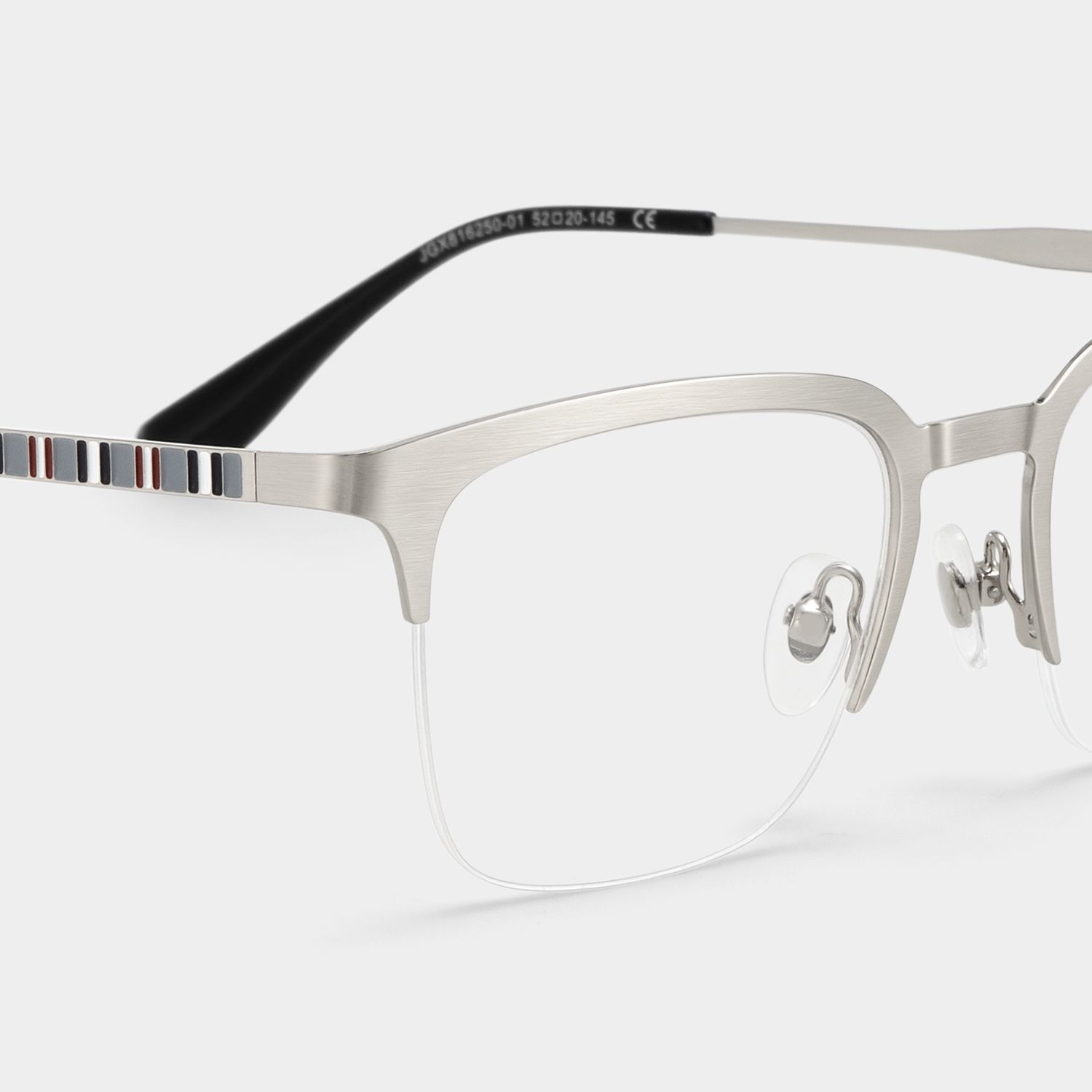 Peyton Browline Glasses Frames in Silver Color | ZEELOOL5