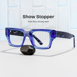 Orson Blue Rectangle Glasses0