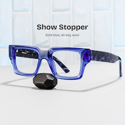 Orson Rectangle Blue Glasses0