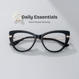 Maggie Cat eye Black Glasses0