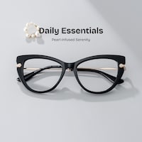 Maggie Cat eye Black Glasses0