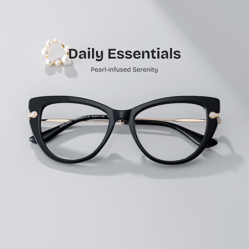 ZEELOOL Maggie Cat eye Black Glasses