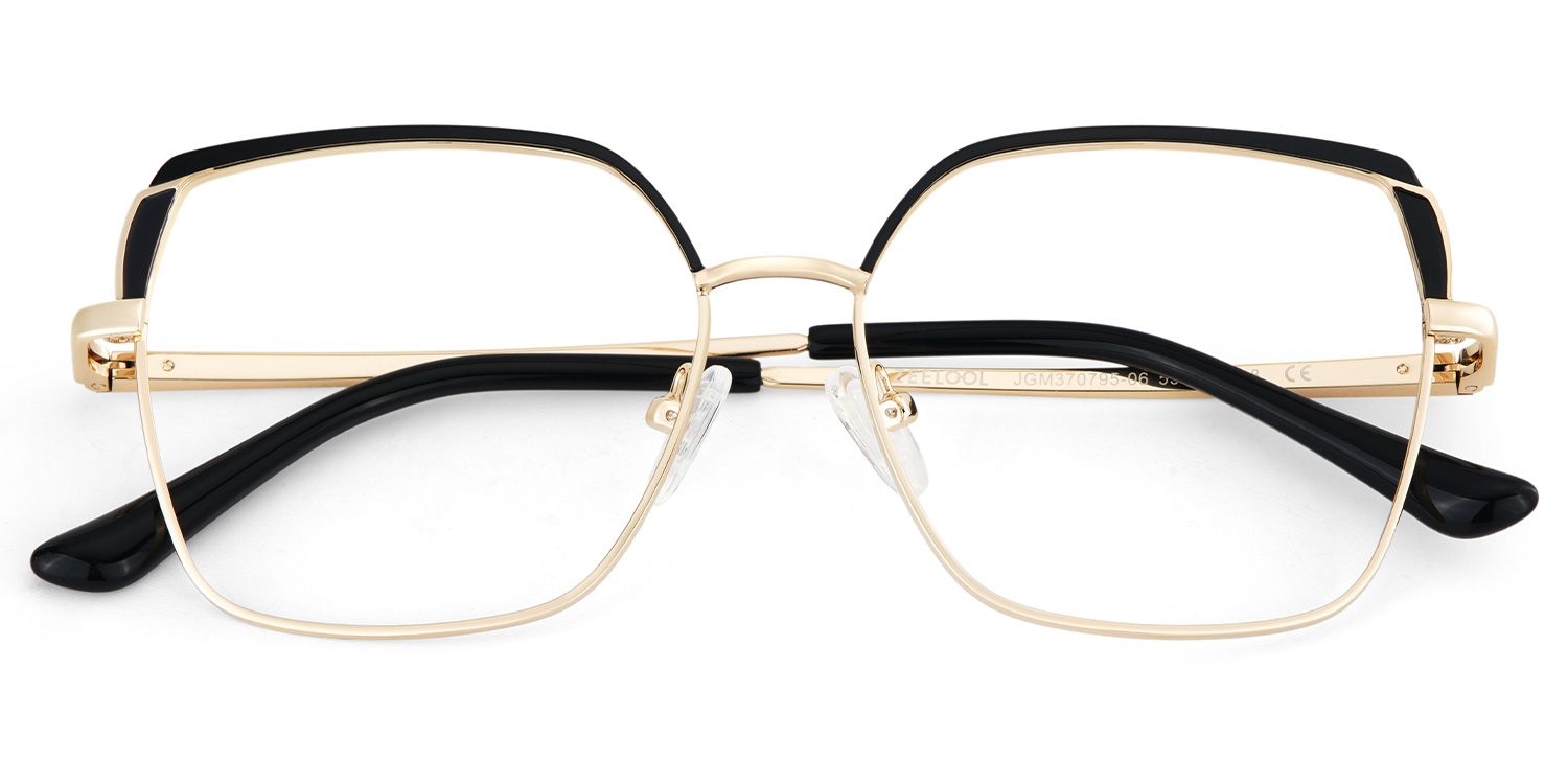 Shayla Metal Square Black Frame Glasses | Zeelool2