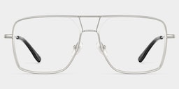 Angular rectangular aviators with a graphic edge.1