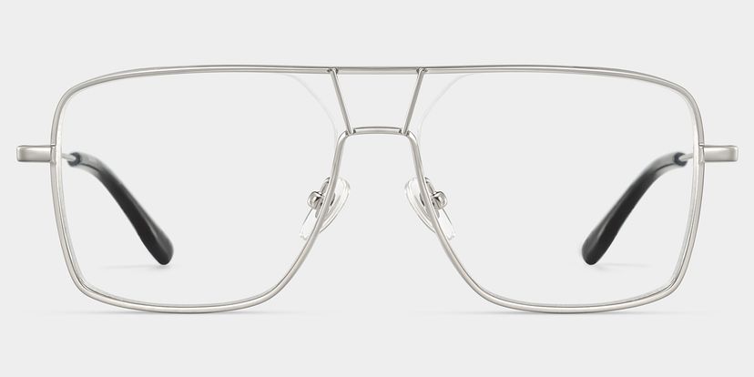 Angular rectangular aviators with a graphic edge.