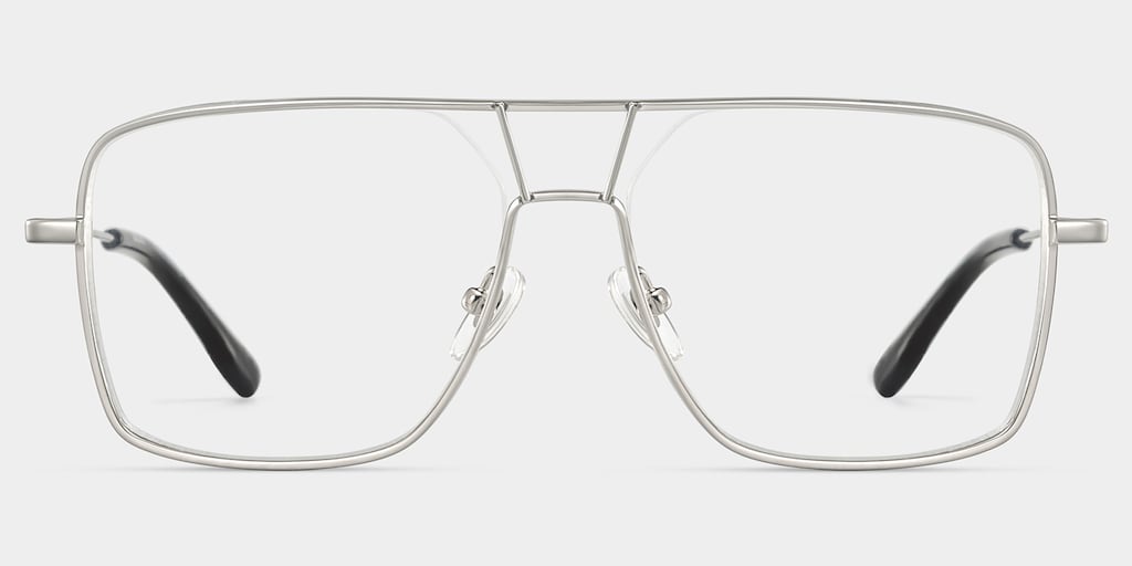 Angular rectangular aviators with a graphic edge.