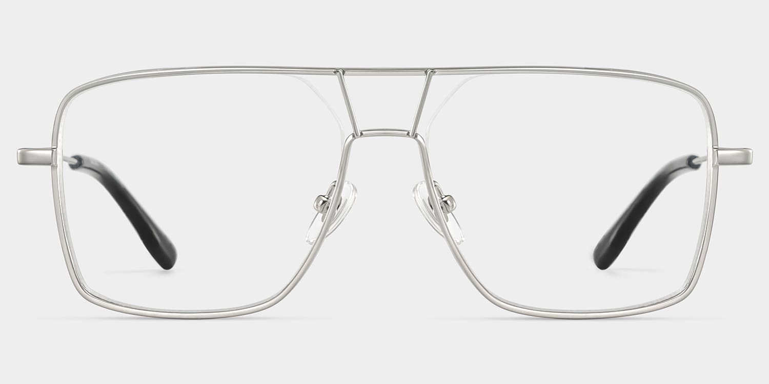 Angular rectangular aviators with a graphic edge.