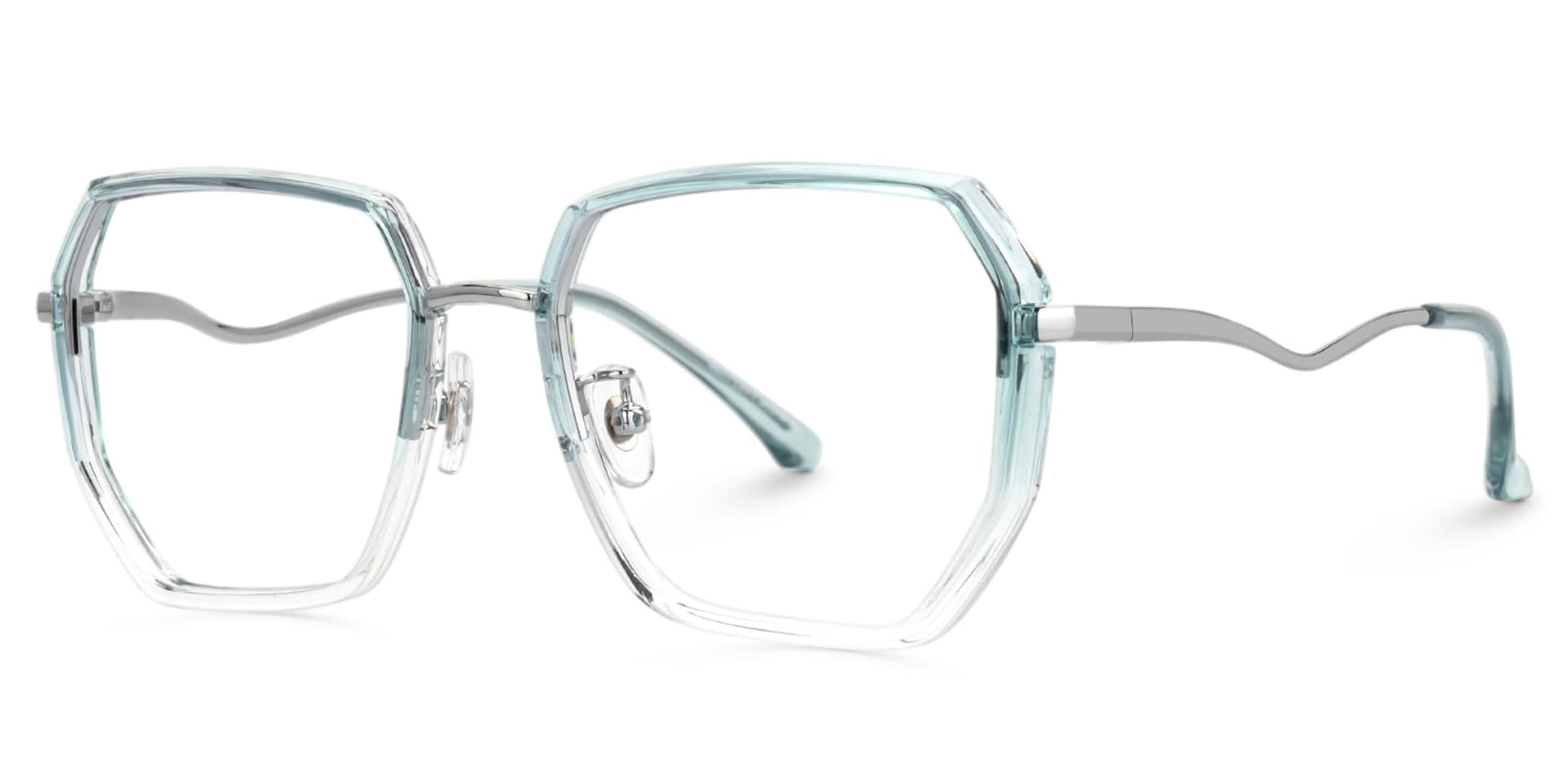 Javonia Blue Geometric Frame Glasses Online | Zeelool Optical1