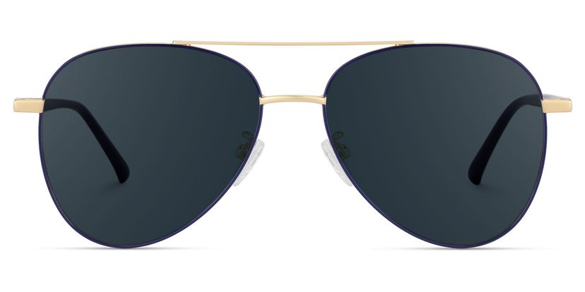 Paige Blue-Gold Aviator Sunglasses