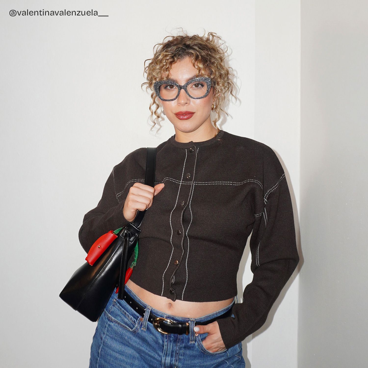Mireille Butterfly Black Glasses with Bling on the Side | ZEELOOL8