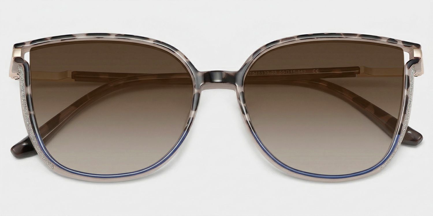 Rodz Tr90 Tortoise-Blue Square Frame Sunglasses | ZEELOOL
