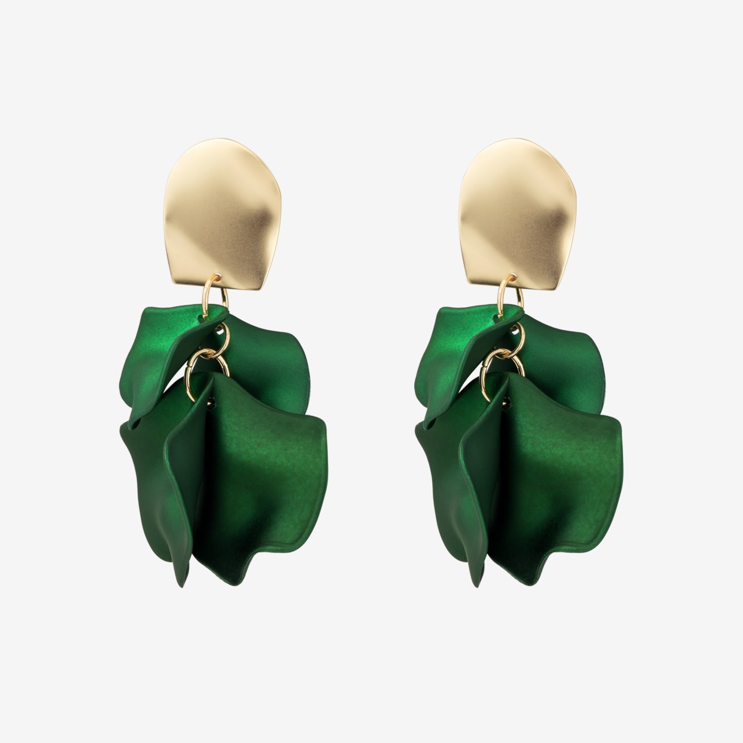 High-Grade Stylish Green Silver Needle Earrings1