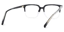 Delaine Rectangle Black Crystal Glasses6