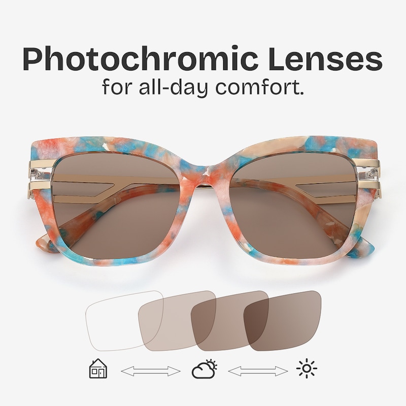 ZEELOOL Kieran Rectangle Floral Glasses