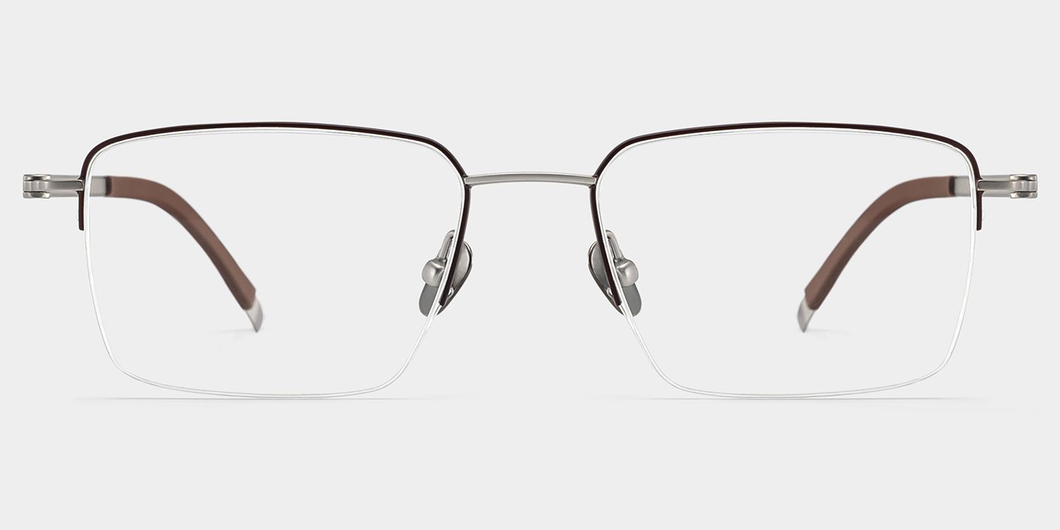 Carson Black Semi Rimless Glasses in Rectangle Frame | ZEELOOL1