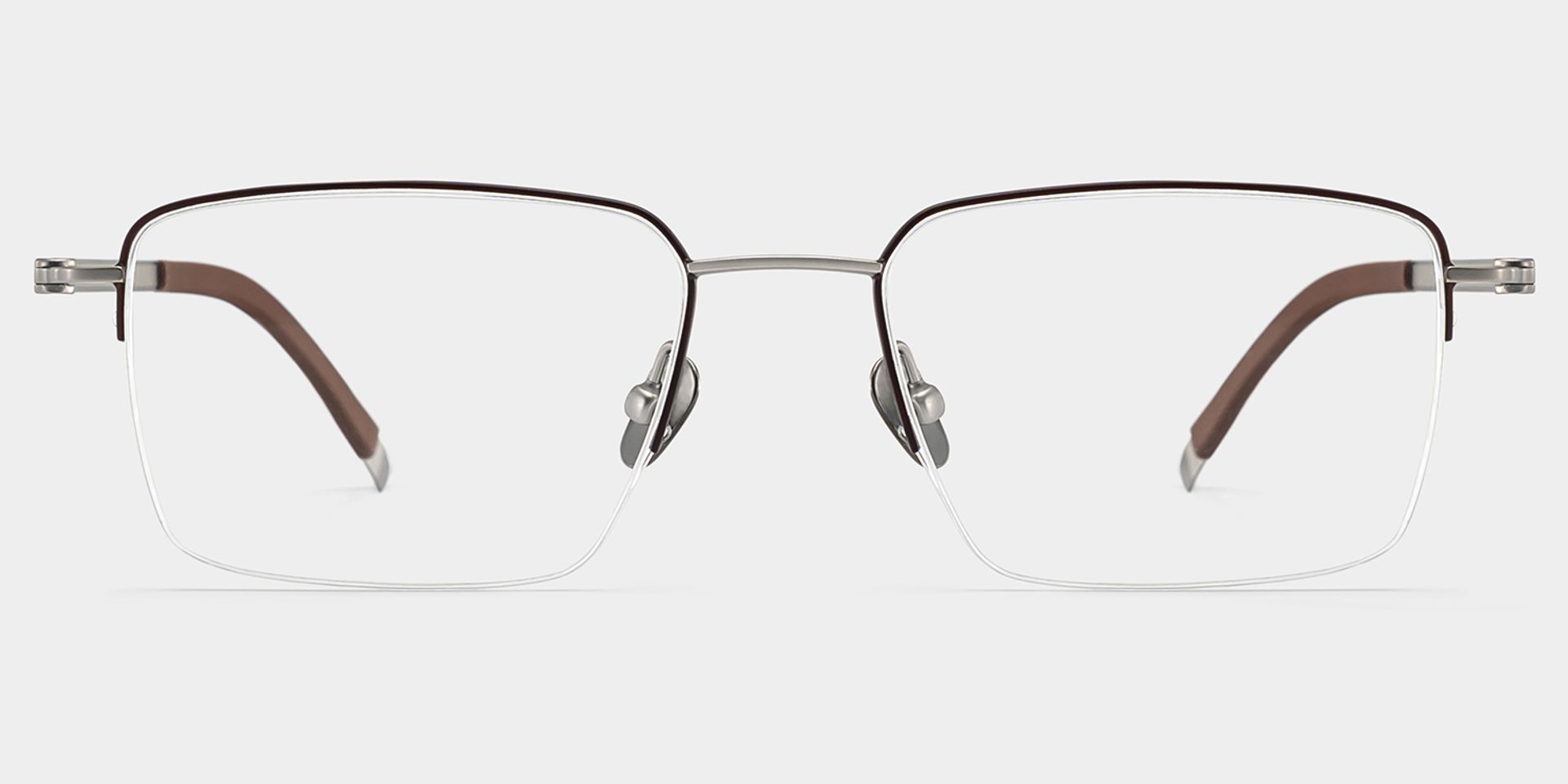 Carson Black Semi Rimless Glasses in Rectangle Frame | ZEELOOL1