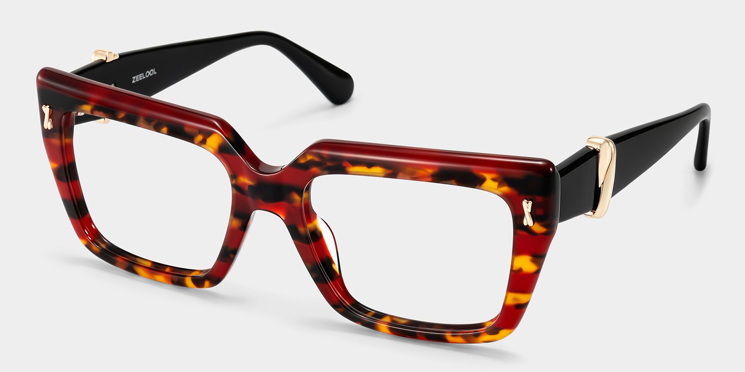 Ophelia Red Tortoise Square Glasses | ZEELOOL3