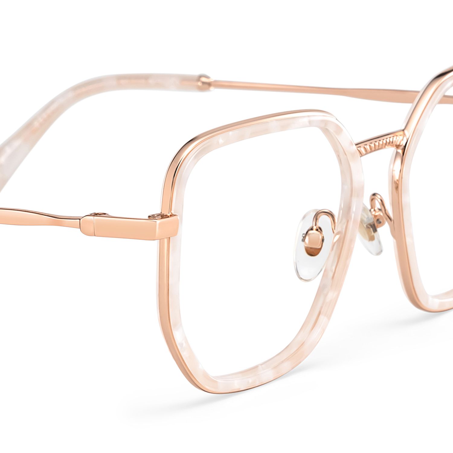 Levi Eyeglasses in Geometric Pearl White Frame | Zeelool5