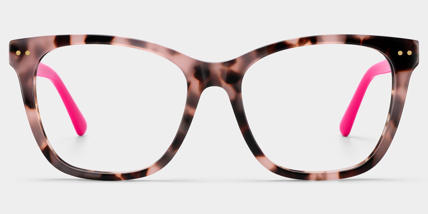 Ava Square Tortoise Color Frame Glasses | ZEELOOL1