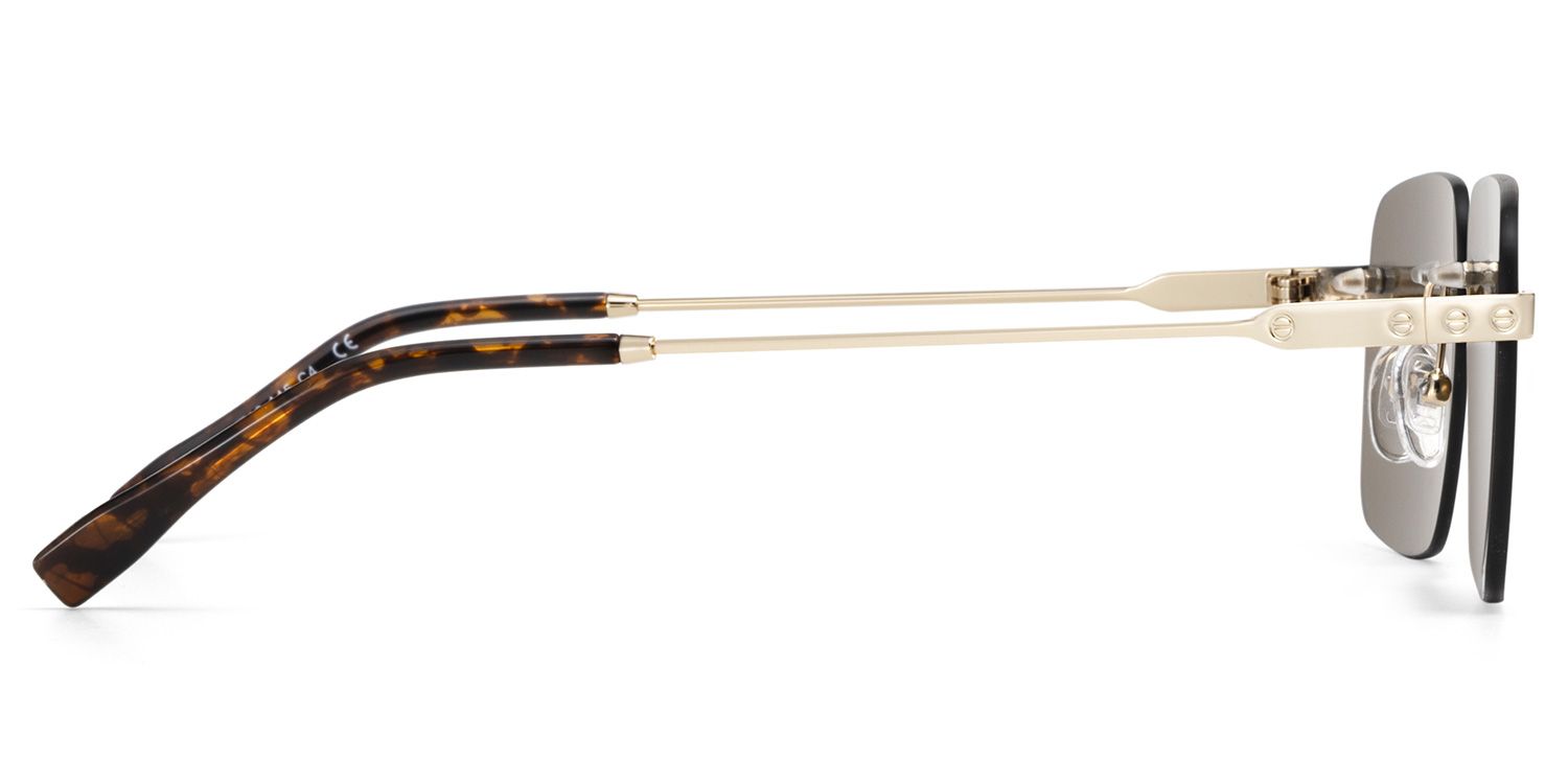 Rey Gold Rectangle Sunglasses Online | Zeelool3