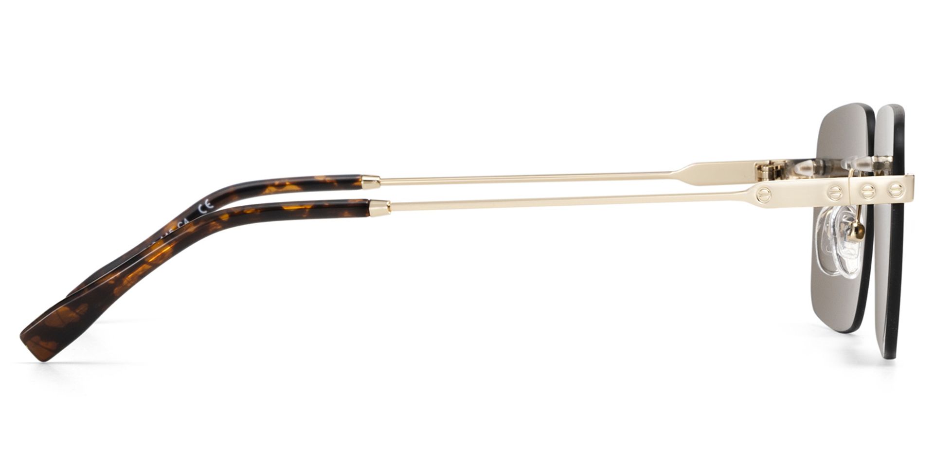 Rey Gold Rectangle Sunglasses Online | Zeelool3