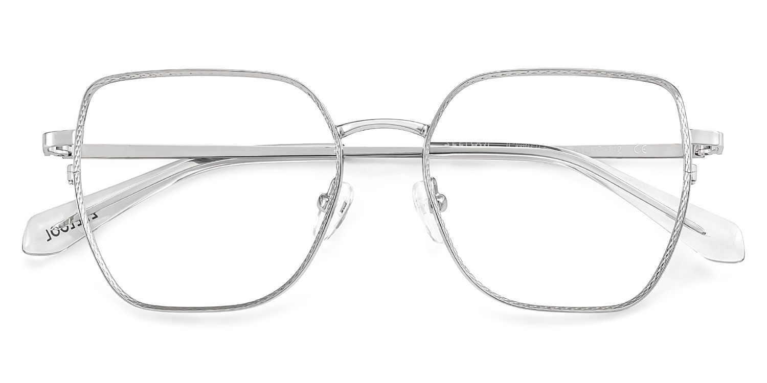 Fife Silver Full Frame Metal Prescription Glasses2